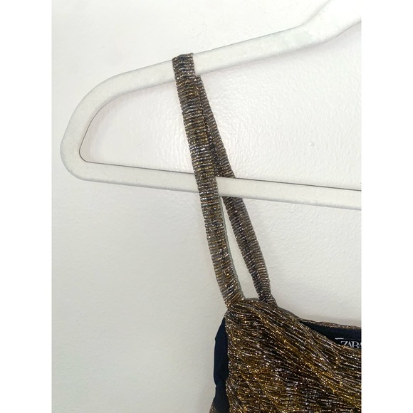 ZARA cute gold ruffled crop top size small 0074 - Picture 5 of 10